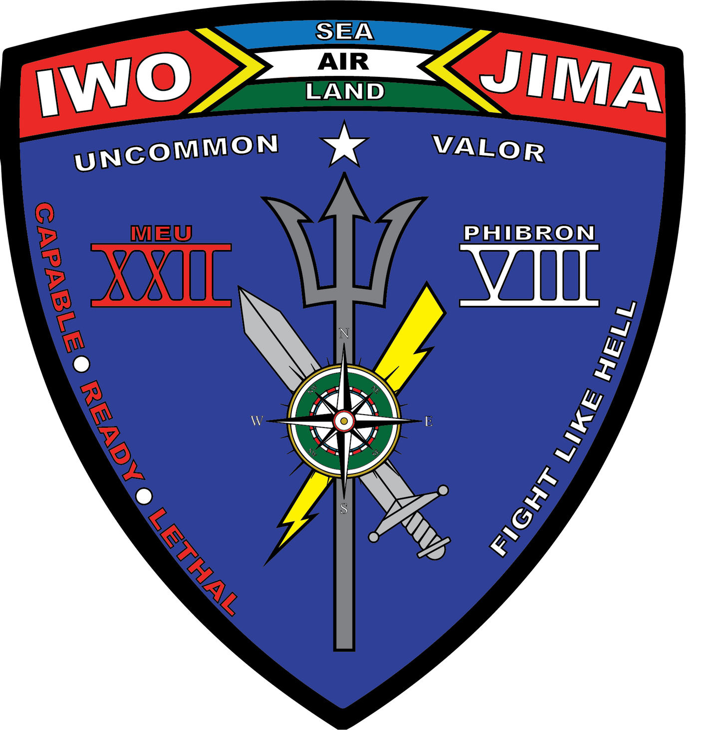 22nd Marine Expeditionary Unit SOC (Combined Logo) Embroidered Woobie Pullover Hoodie