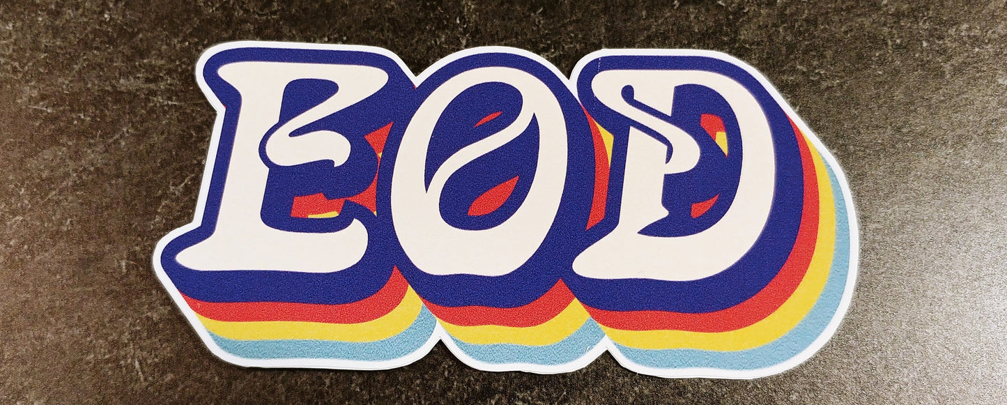 Groovy Retro EOD Sticker