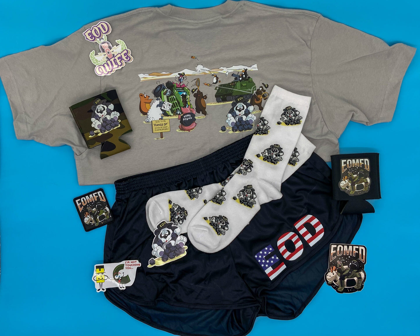 Range Op Panda EOD Socks | Military EOD Cartoon Socks