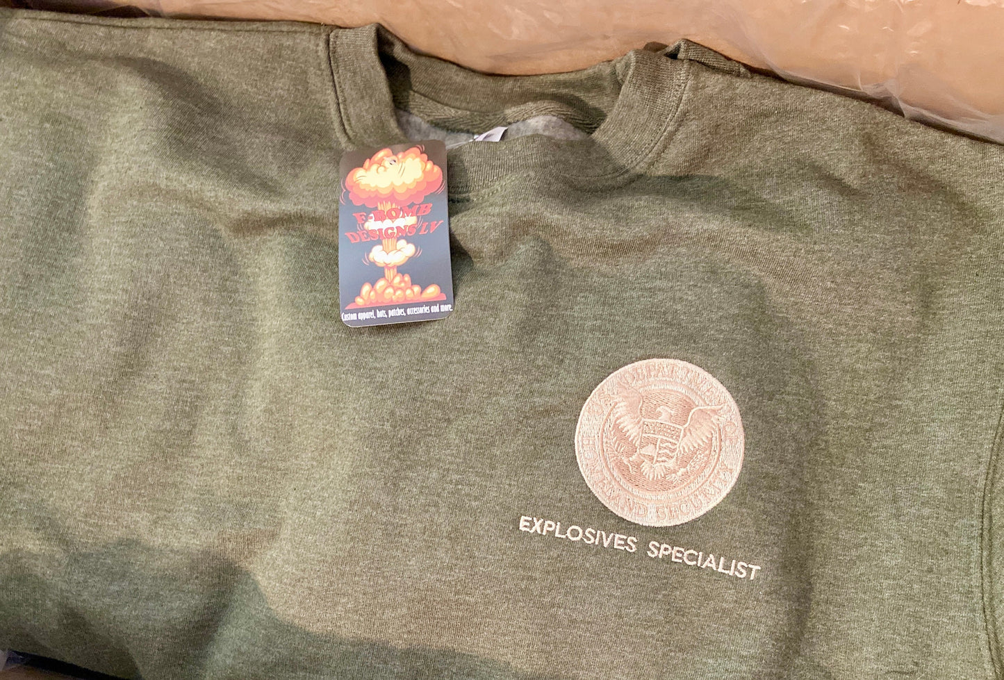 Explosives Specialist Sweatshirt | DHS TSSE Hooded and Crewneck Sweatshirts | Lots of Color Combo Options