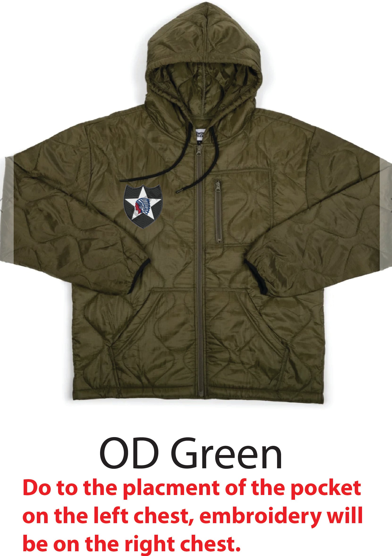 US Army Infantry Unit Patch Embroidered Zip-Up 2.0 Woobie Hoodie – F ...