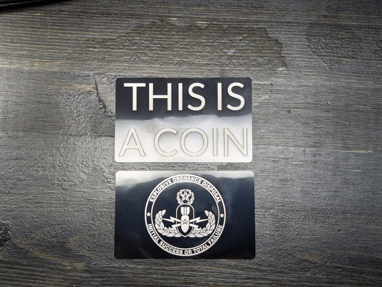 THIS IS A COIN | EOD Coin | Laser Engraved Business Card Coin