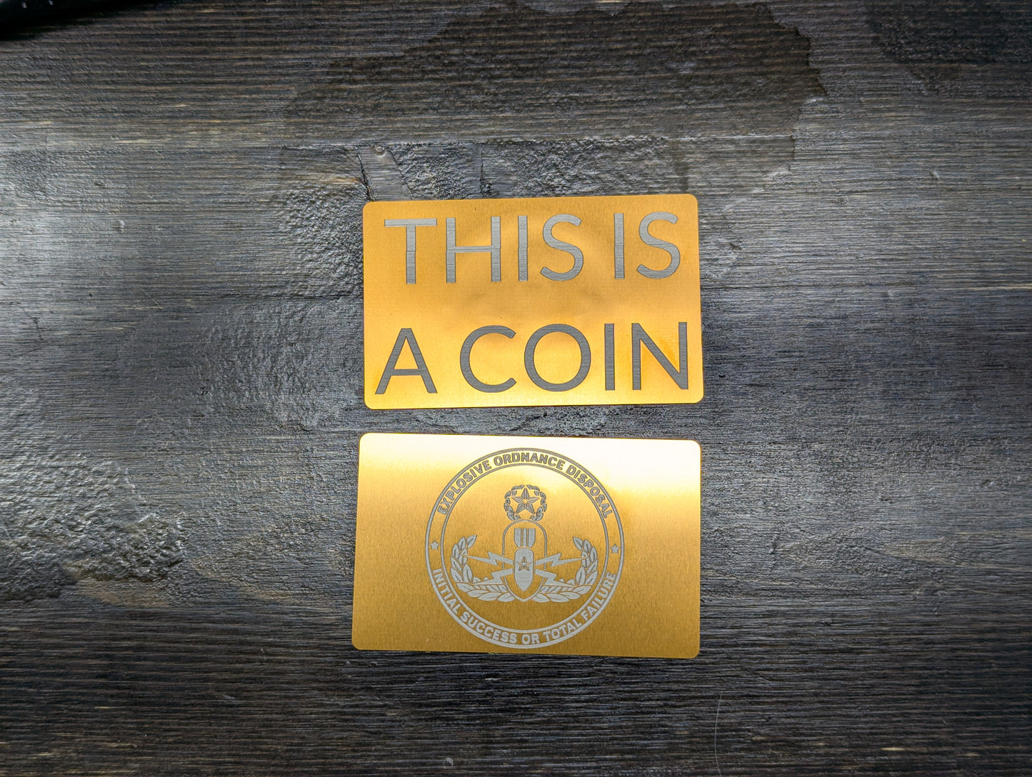 THIS IS A COIN | EOD Coin | Laser Engraved Business Card Coin