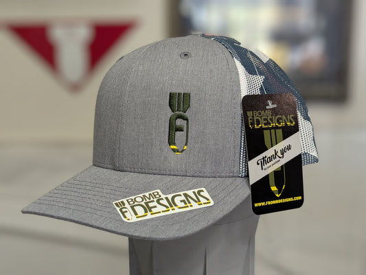 F-Bomb Designs Hat | Grey - Stars & Stripes