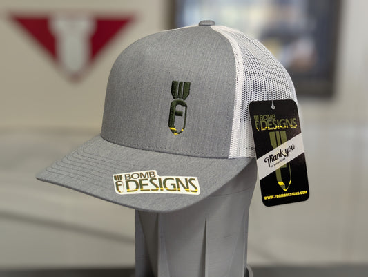 F-Bomb Designs Hat | Grey - White