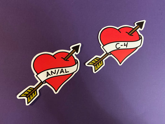 Tattoo Heart Stickers | Bomb Tech Life | Multiple Options to Show Your Love