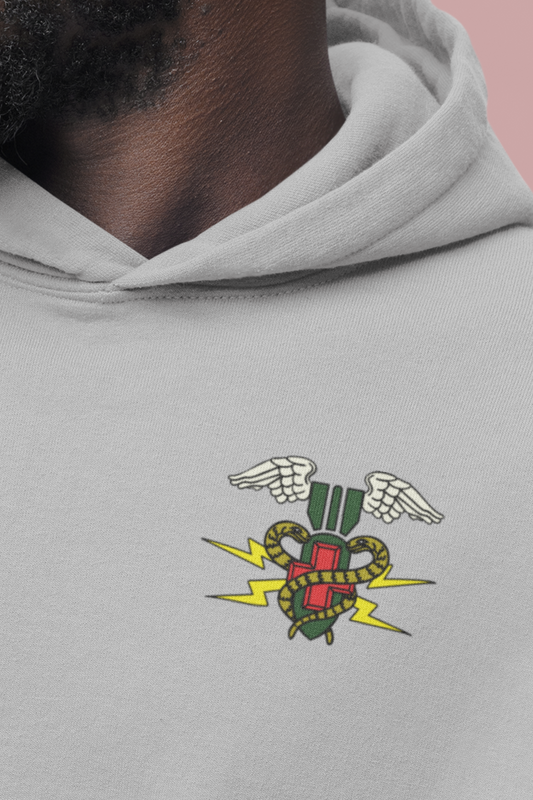 EOD & Navy Corpsman Combination Badge Hoodie | Bomb Squad Hooded Sweatshirt