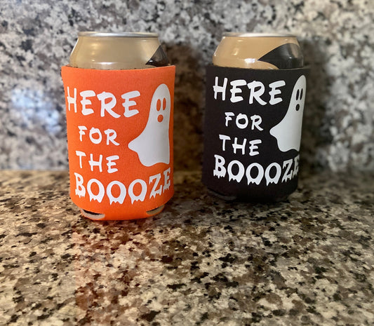 Here for the Boooze Can Cooler | Halloween Glow in the Dark Can Hugger