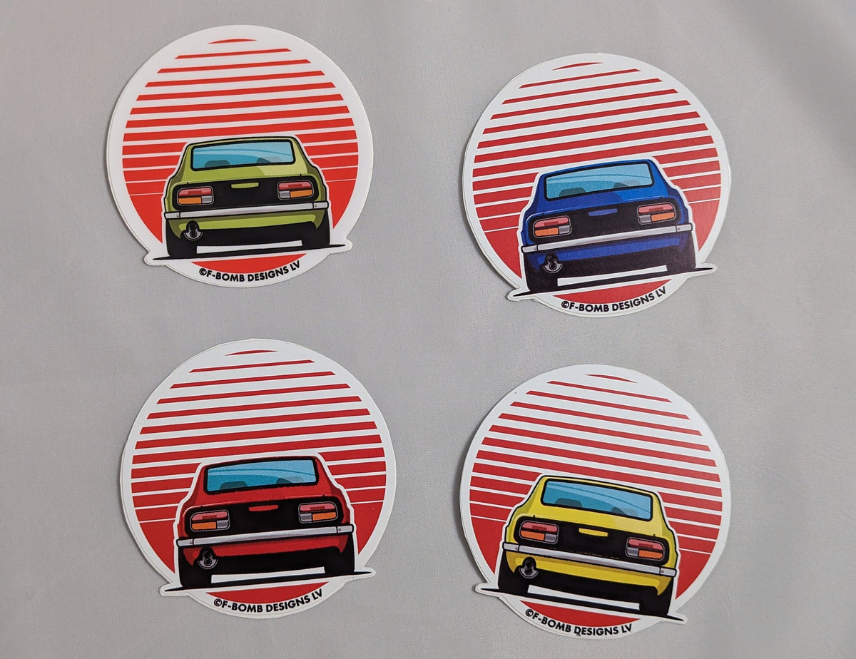 Datsun Sticker Datsun 240Z Retro Sunset Sticker | That's my Datsun Sticker – F-Bomb ...
