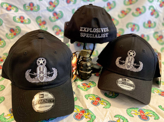 Explosive Specialist Hat | EOD Badge in Shades of Gray | TSSE Guys are Special Hat | Flex Fit Bomb Squad Hat | Embroidery Bomb Tech Life Hat