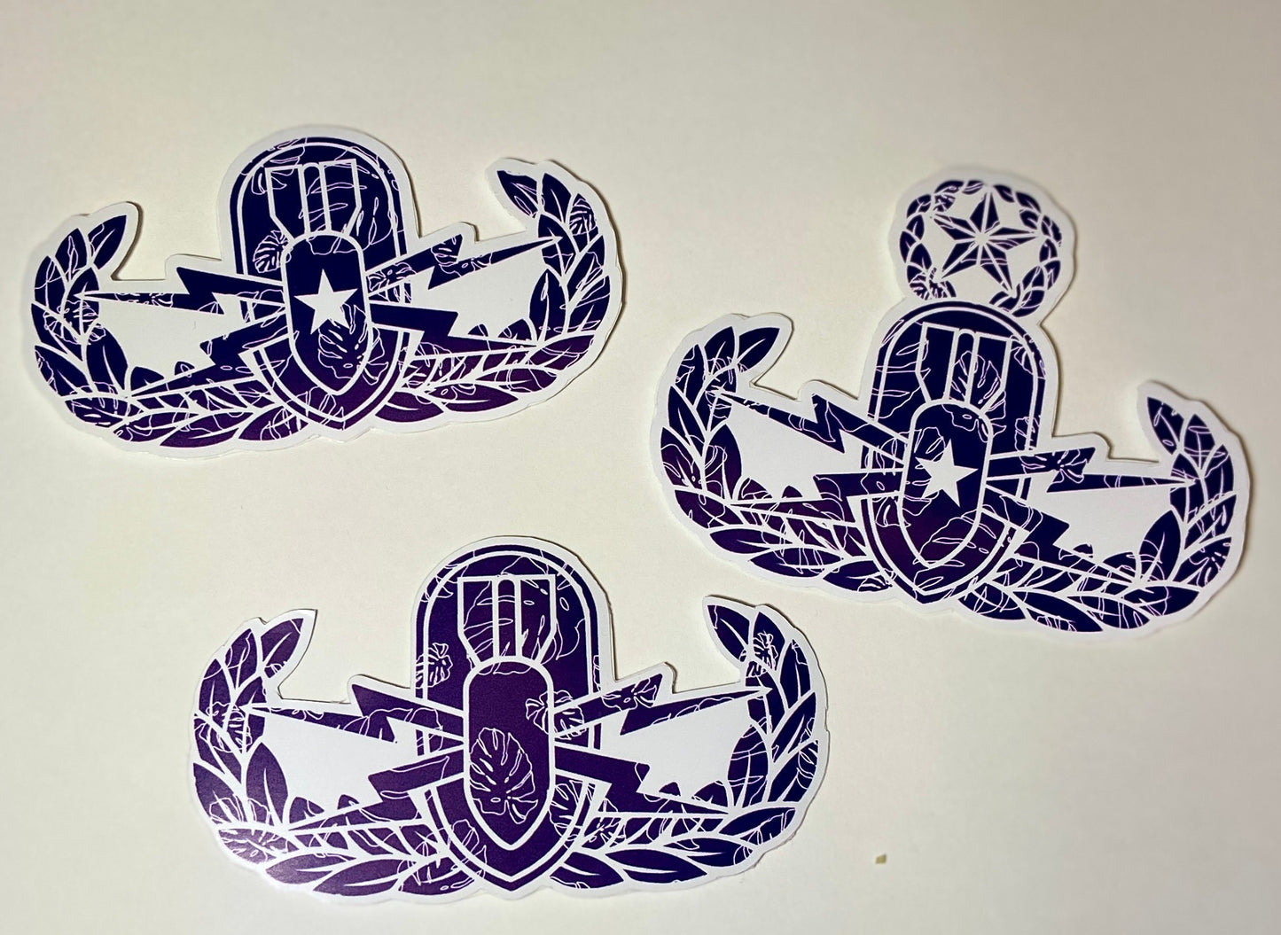 Hawaiian Floral Printed EOD Badge Stickers