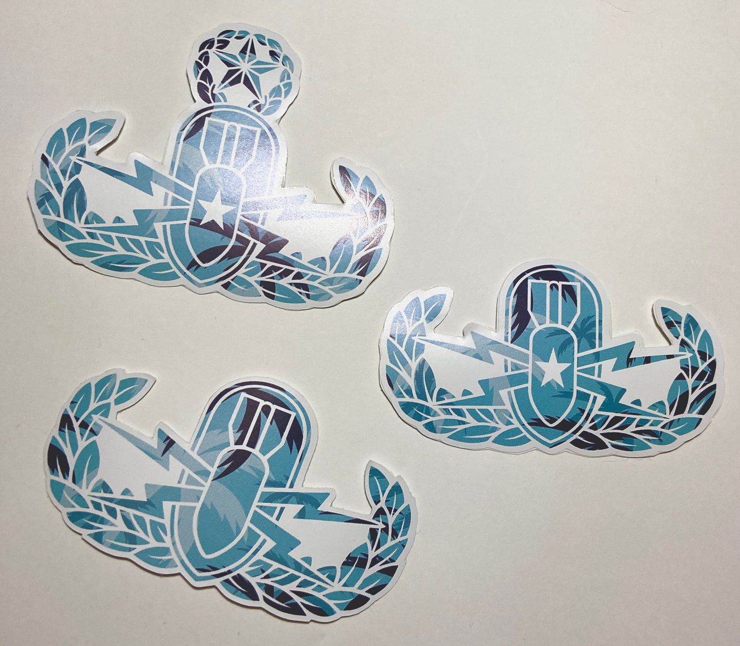 Hawaiian Floral Printed EOD Badge Stickers