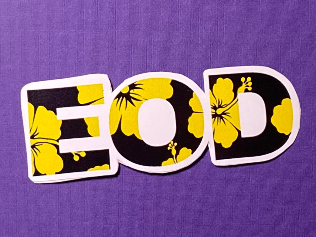 Hawaiian Floral Printed EOD Stickers | Lots of Color Choices!