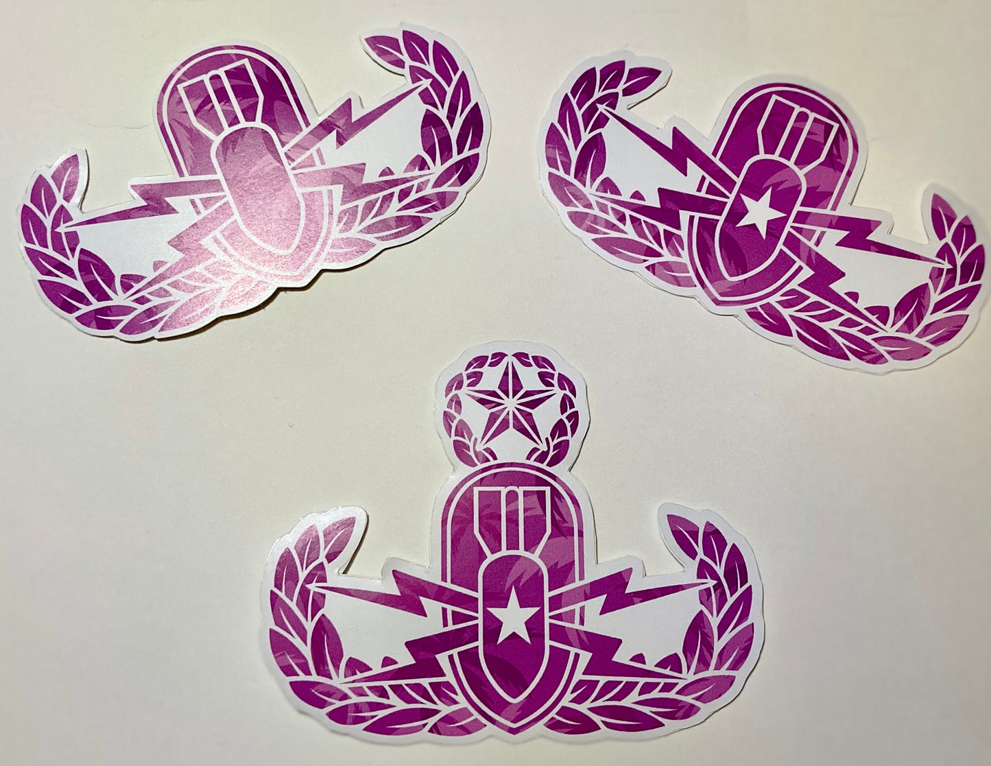 Hawaiian Floral Printed EOD Badge Stickers