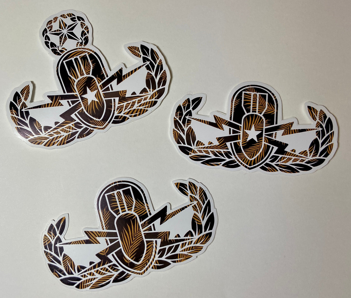 Hawaiian Floral Printed EOD Badge Stickers