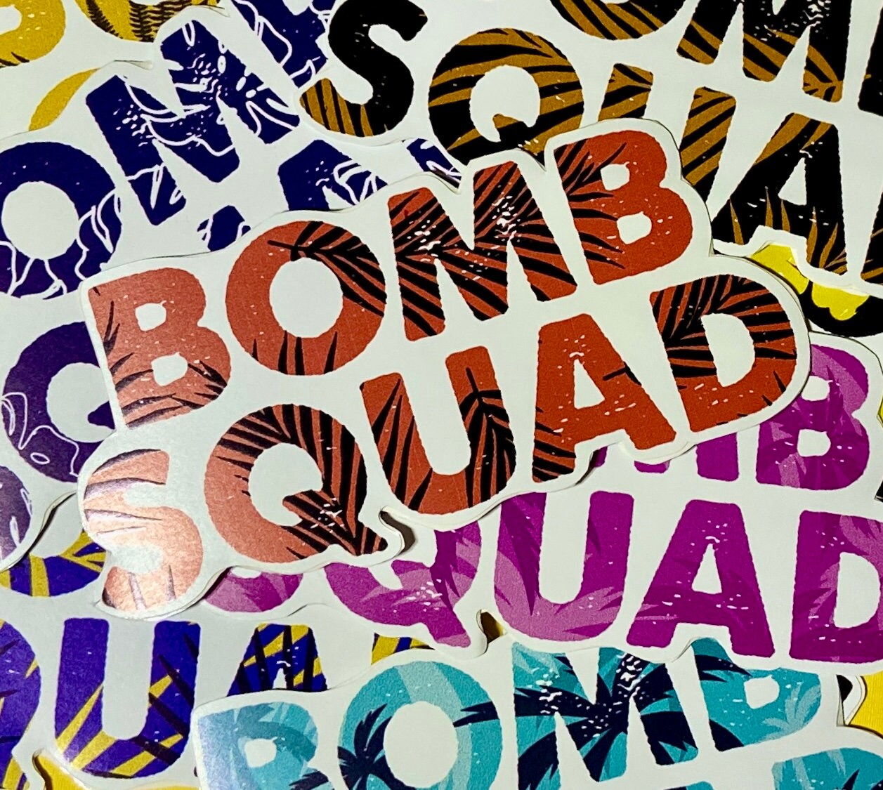 Hawaiian Floral Printed Bomb Squad Stickers | Lots of Color Choices!